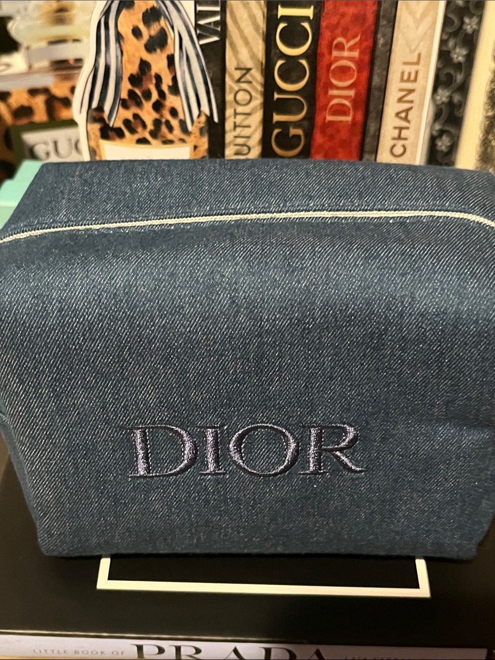 Dior Denim Cosmetic Pouch - New